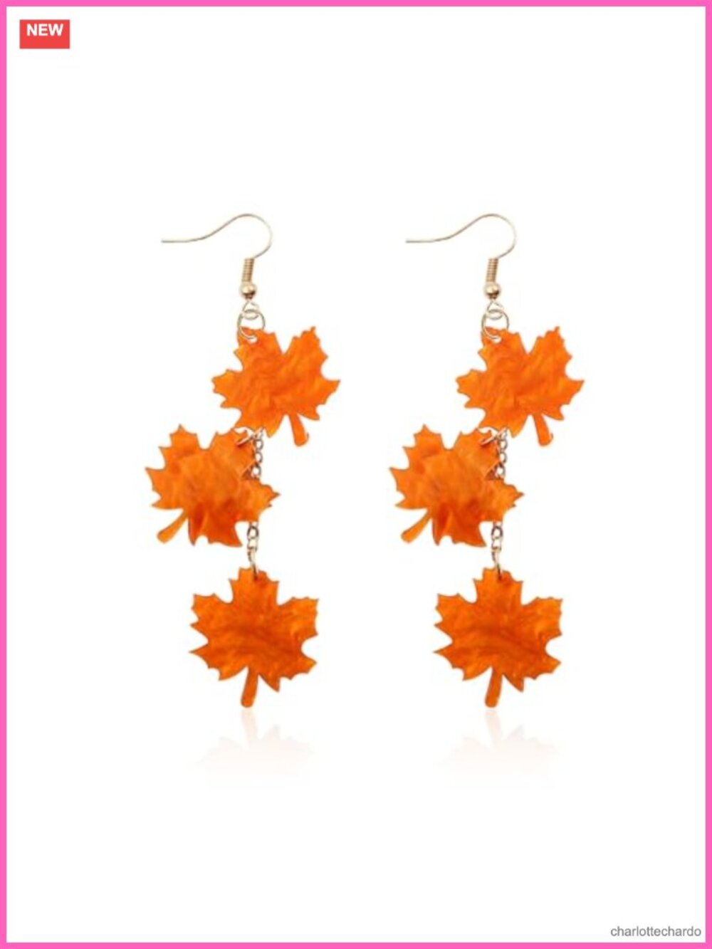 Acrylic Maple Leaf Tassel Drop Dangle Earrings